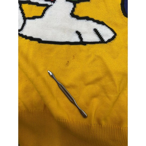 Rare CASTELBAJAC Peanuts Snoopy Yellow Sweater size 54 US Sz L 100% Cotton - Picture 5 of 7